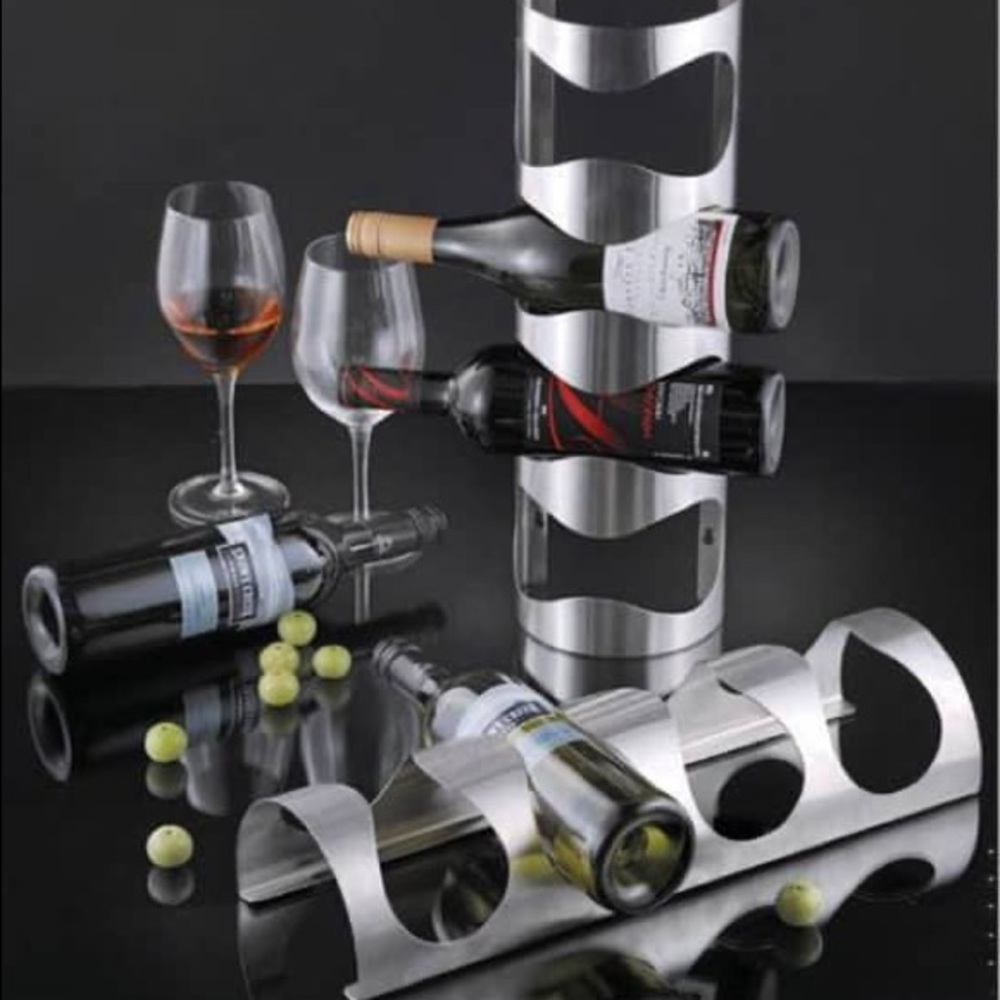 Set of 2 Stainless Steel Wine Racks